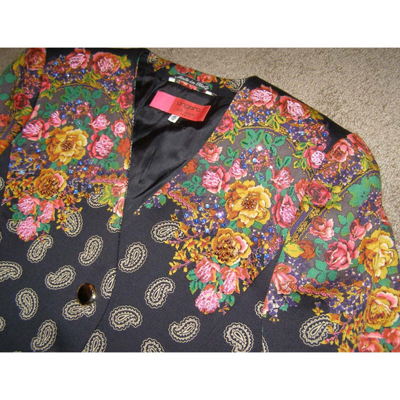 Vintage sz 12 Emanuel UNGARO Paisley Print Blazer - Picture 7 of 7